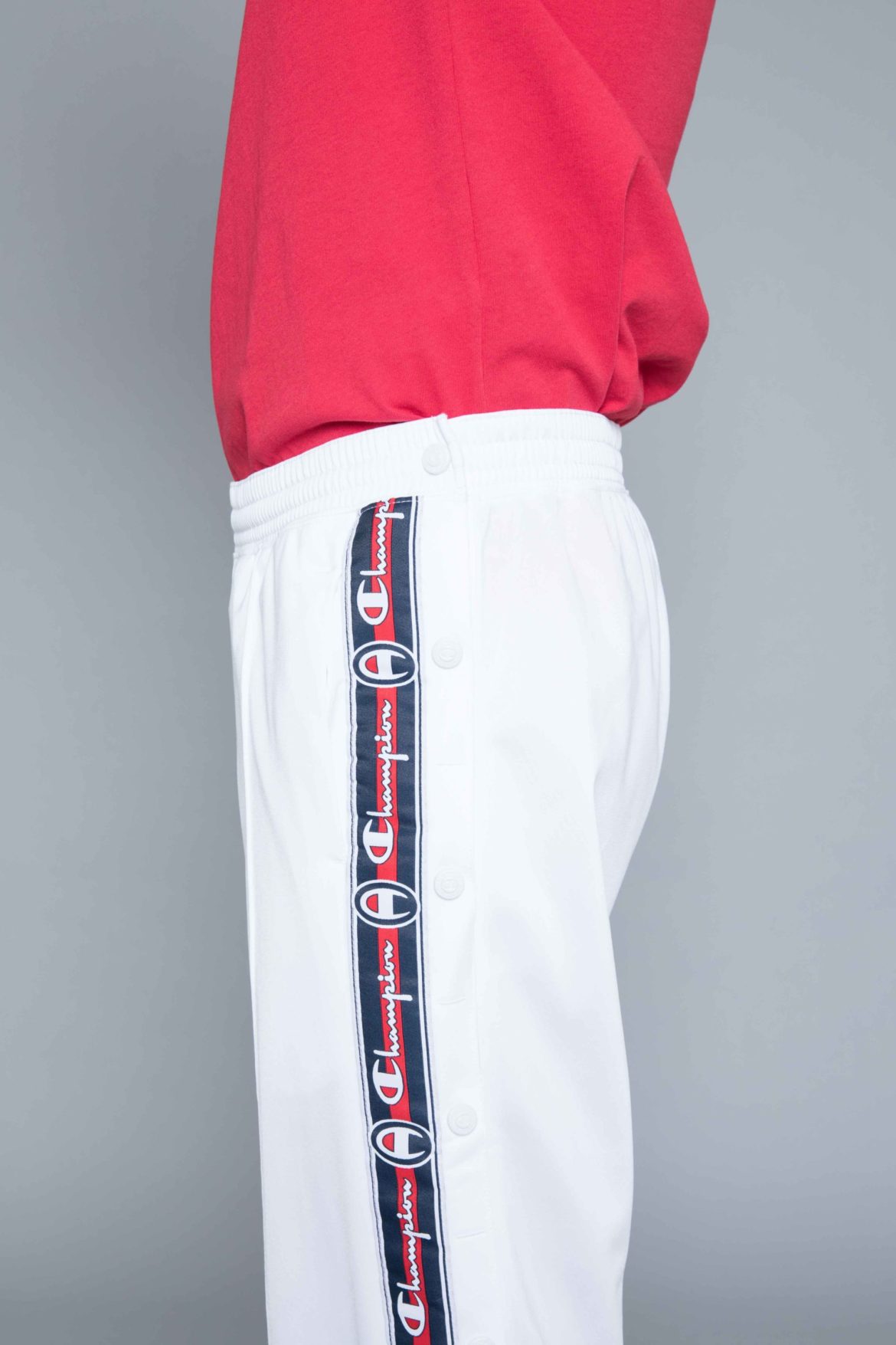 champion track pants white