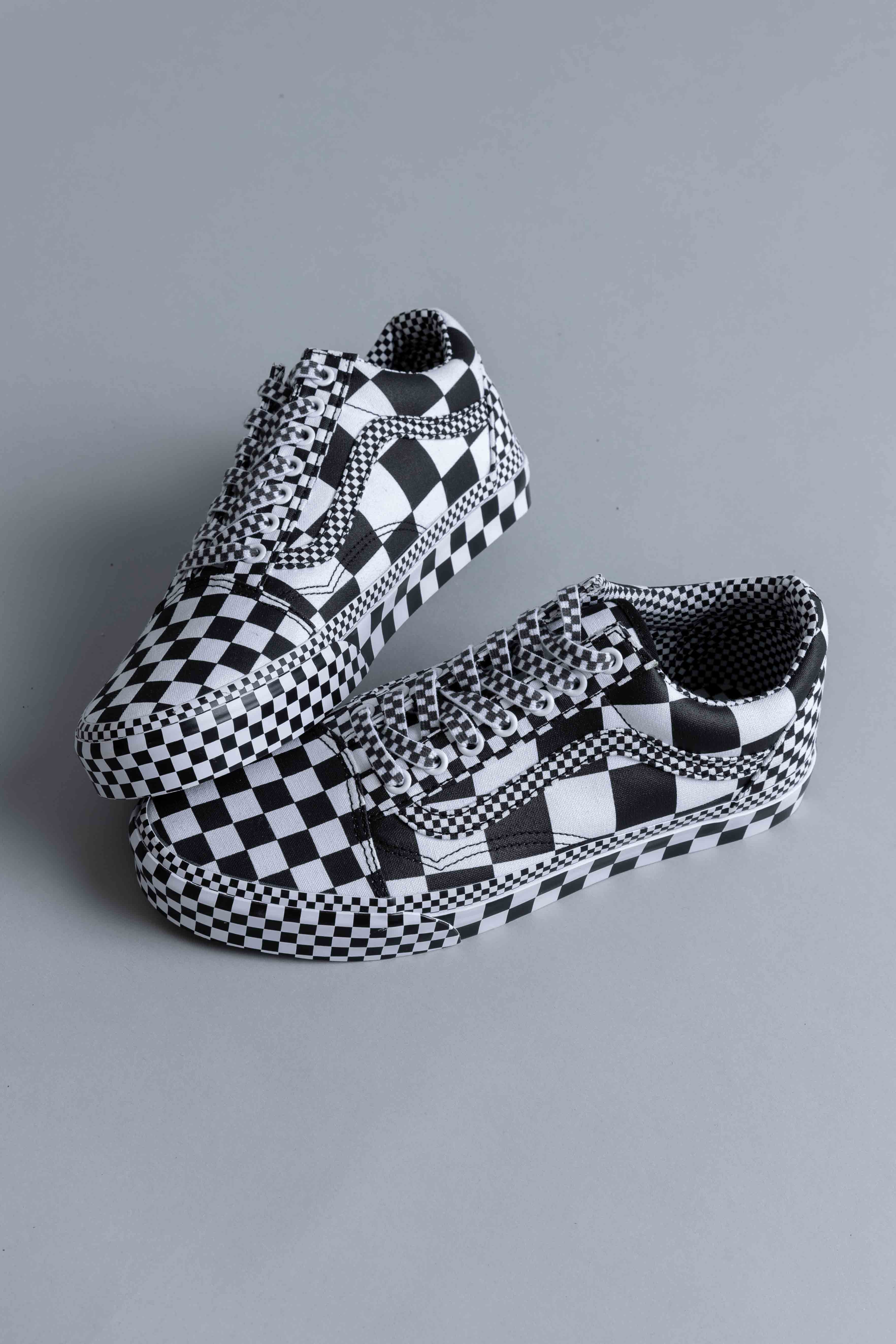 checkered vans all over