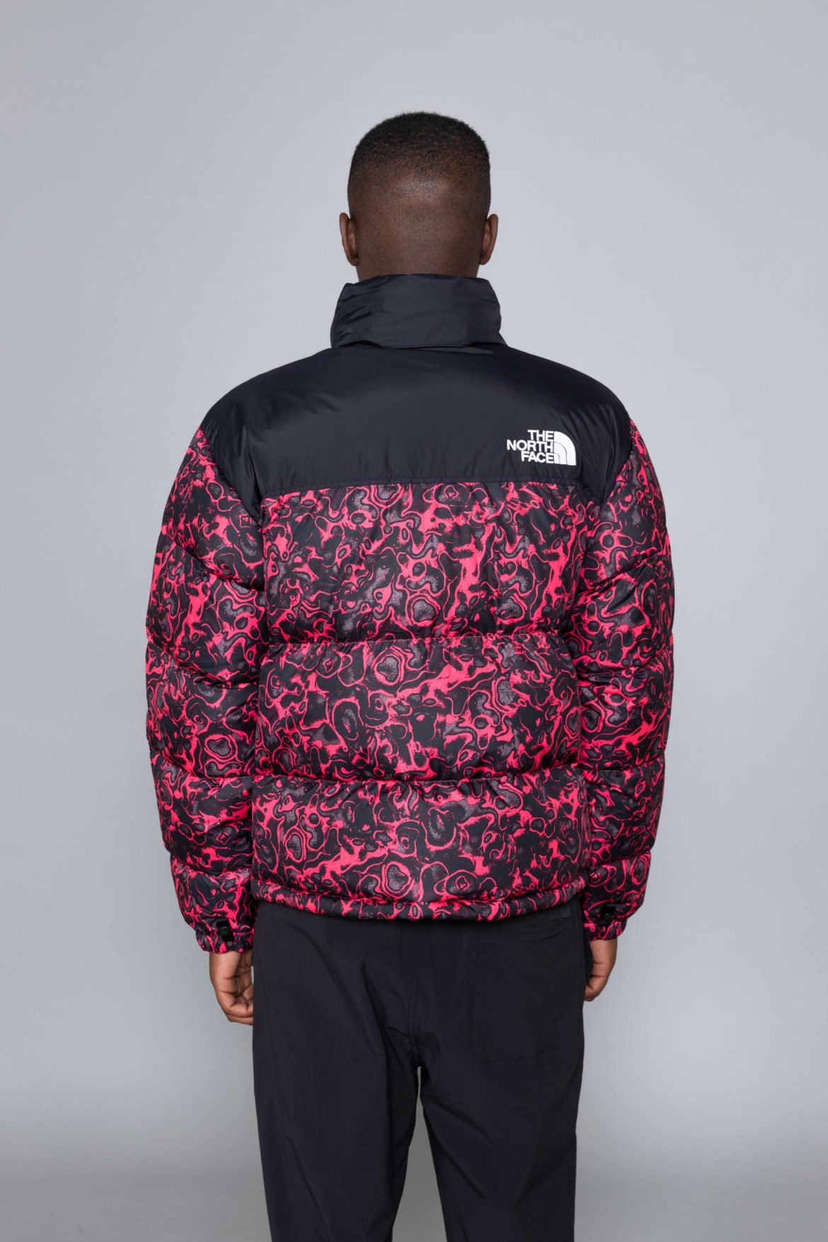 the north face red puffer jacket