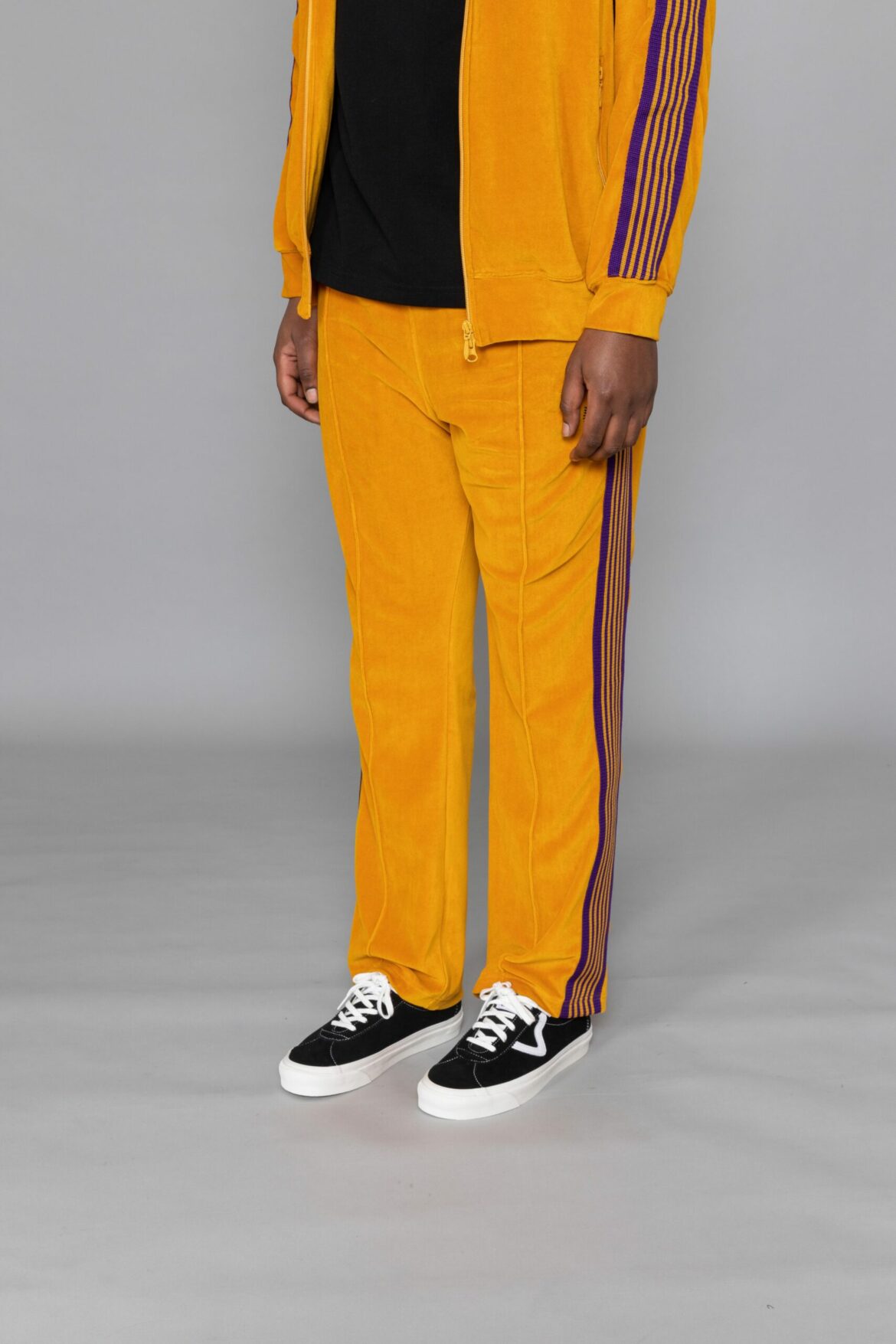 Needles Narrow Track Pant Velour Mustard - Centrevillestore