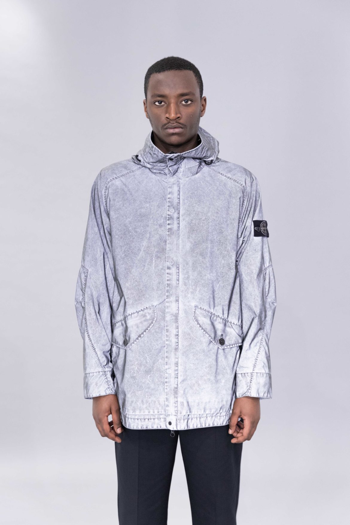 stone island plated reflective jacket