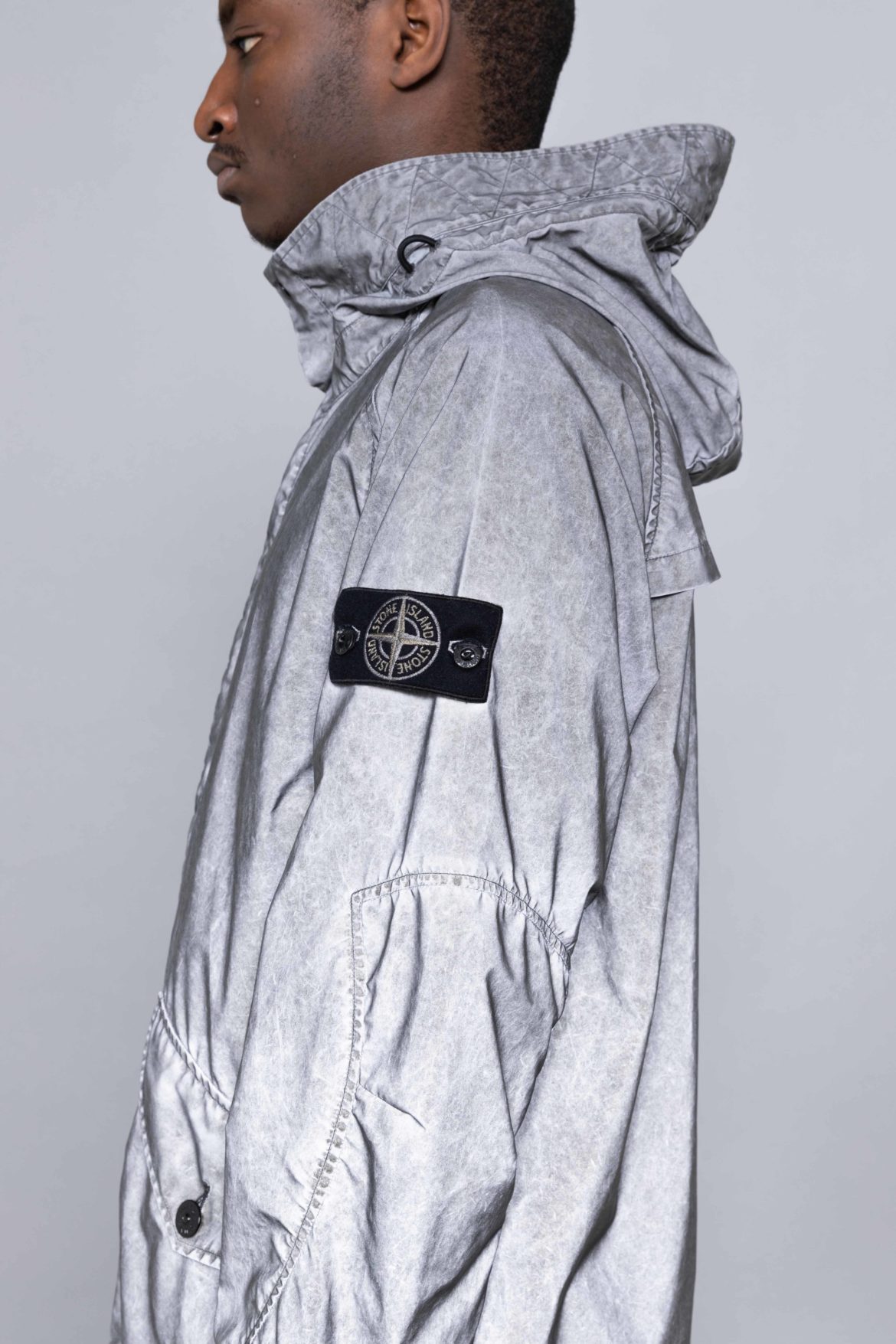 stone island plated reflective jacket