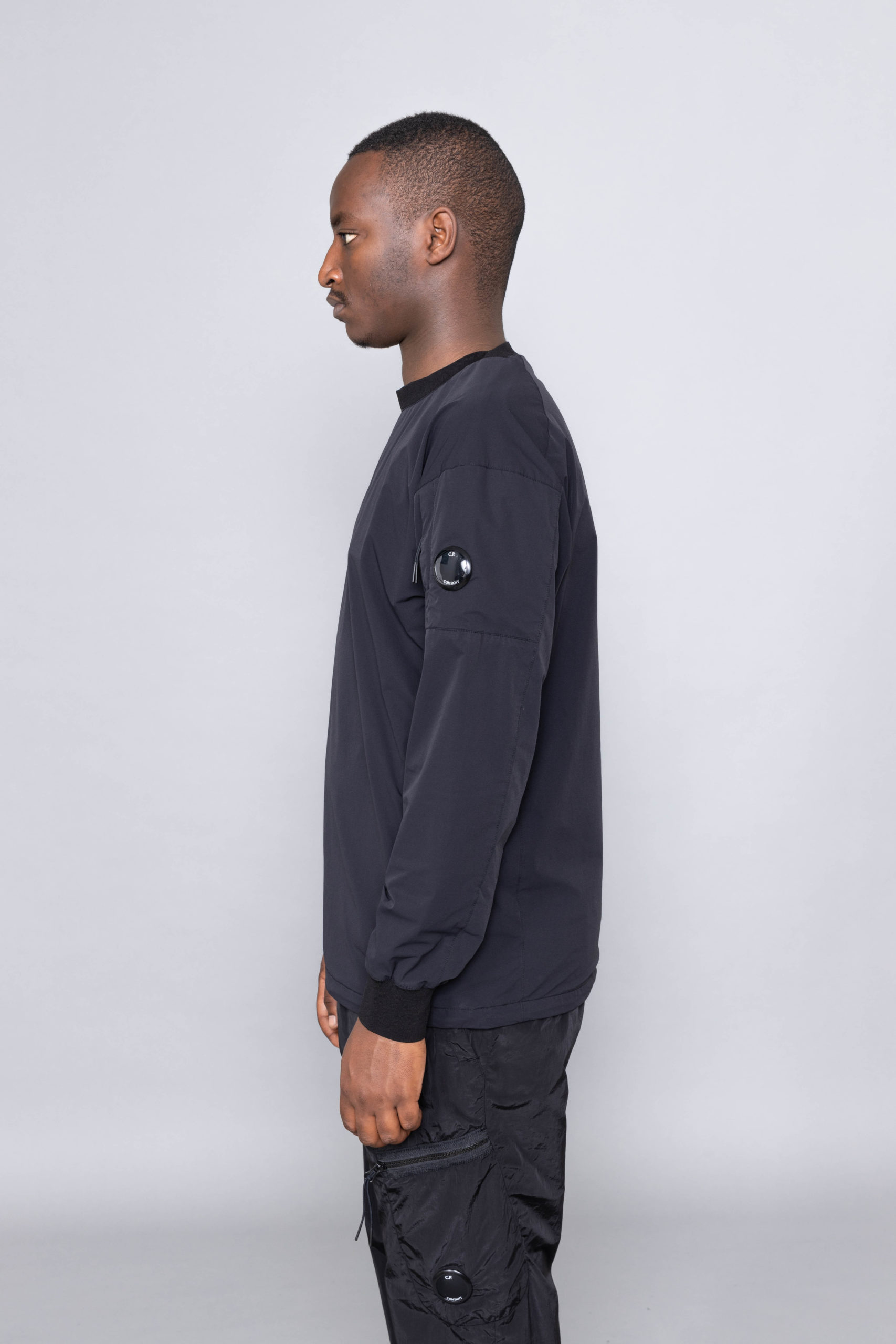 Cp company nylon sleeve hooded sweatshirt online