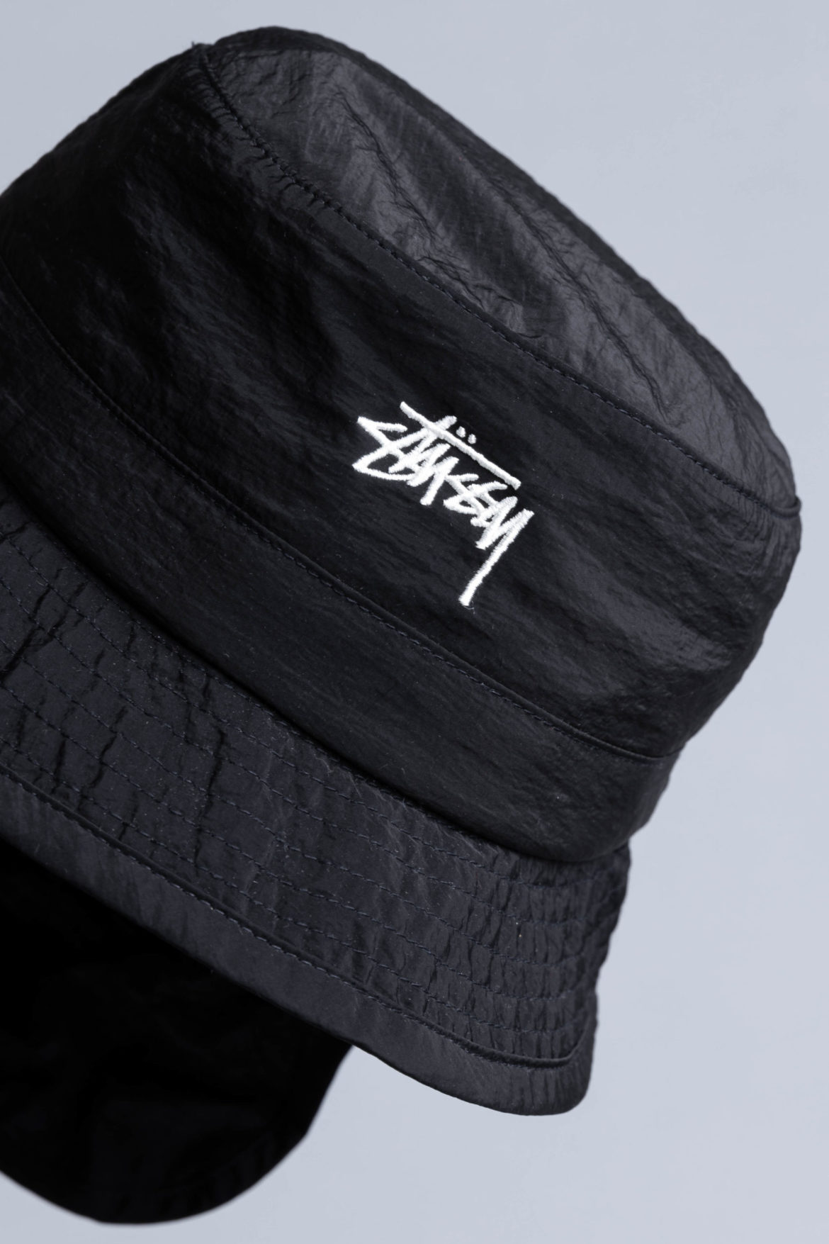 stussy metallic nylon bungee bucket