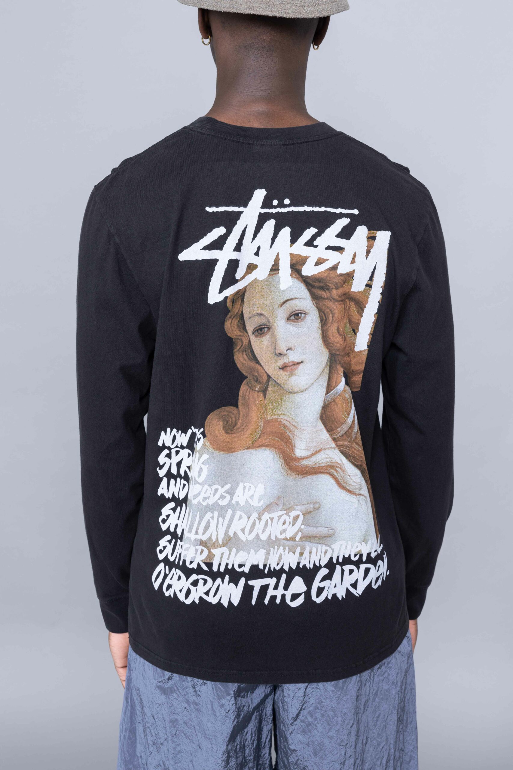 Stussy Spring Weeds Pigment Dyed LS Tee Black brussels store