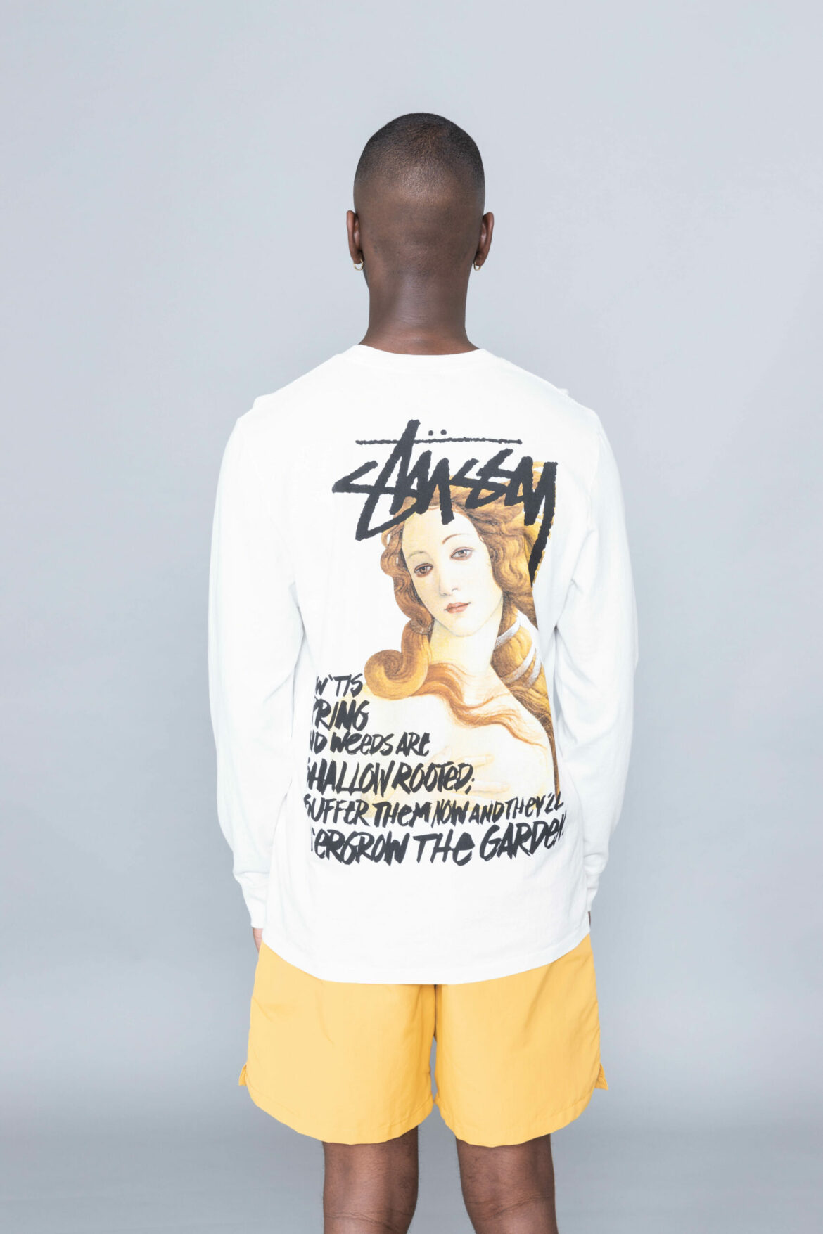 Stussy Spring Weeds Pigment Dyed LS Tee White billard