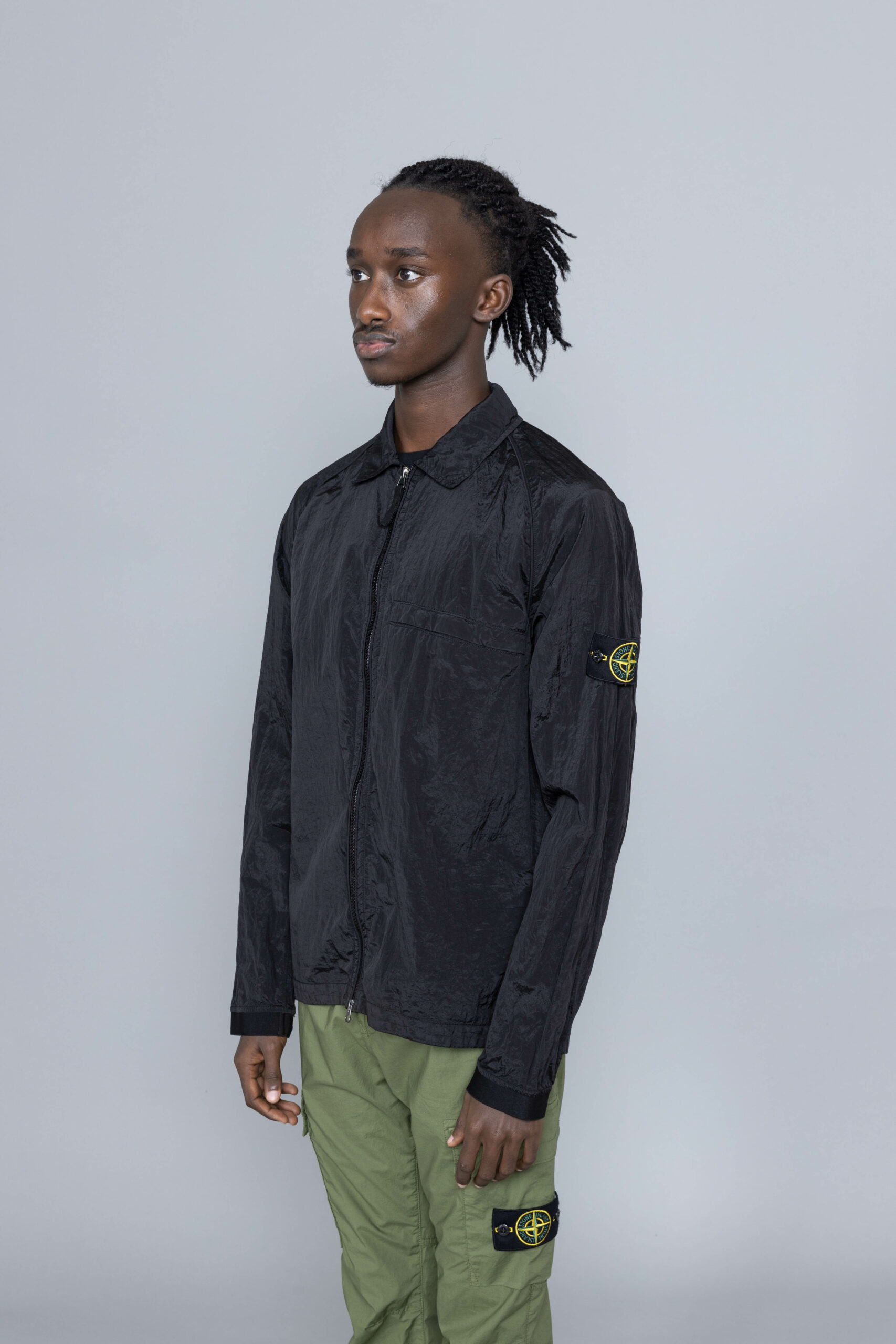 Stone Island Nylon Metal Zip Overshirt Black • Centreville