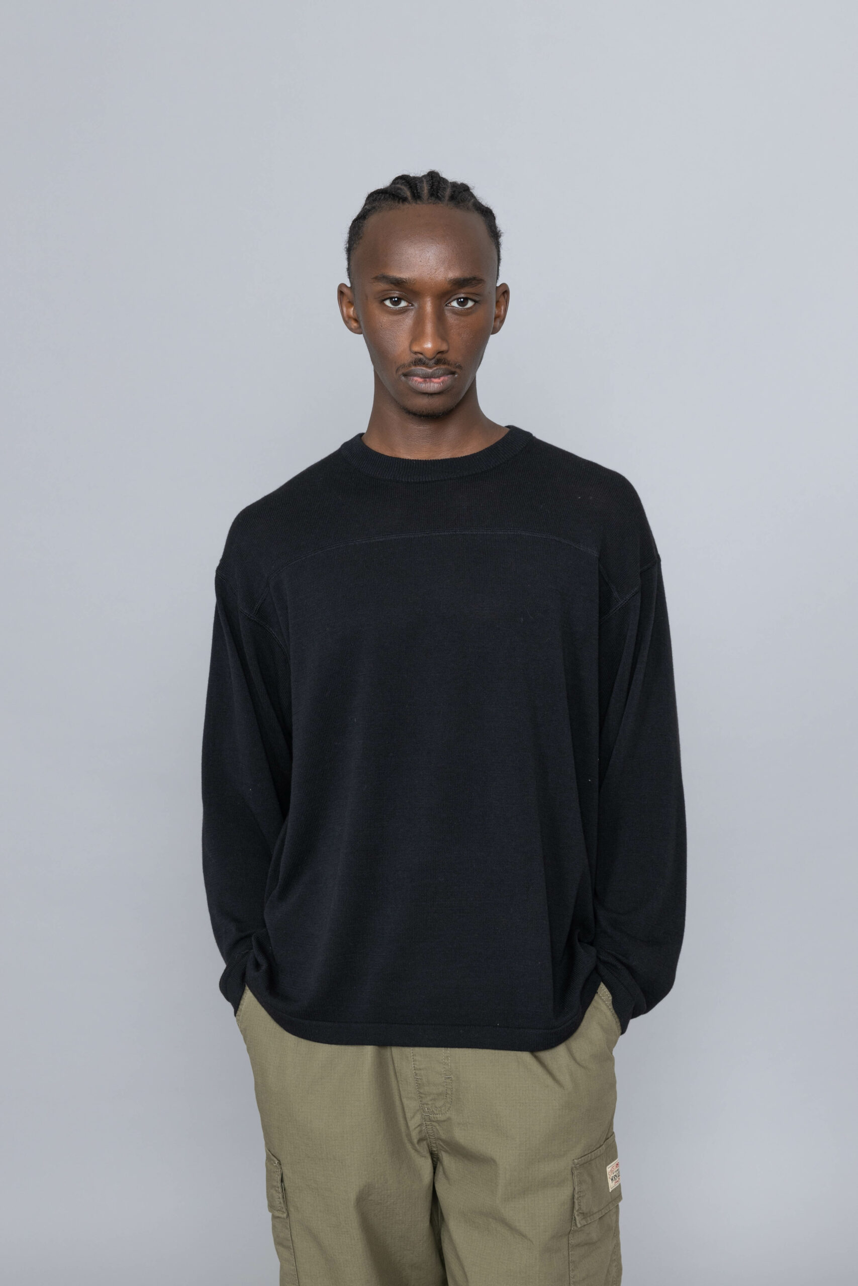 Stussy Lightweight Football Crew Black • Centreville Store