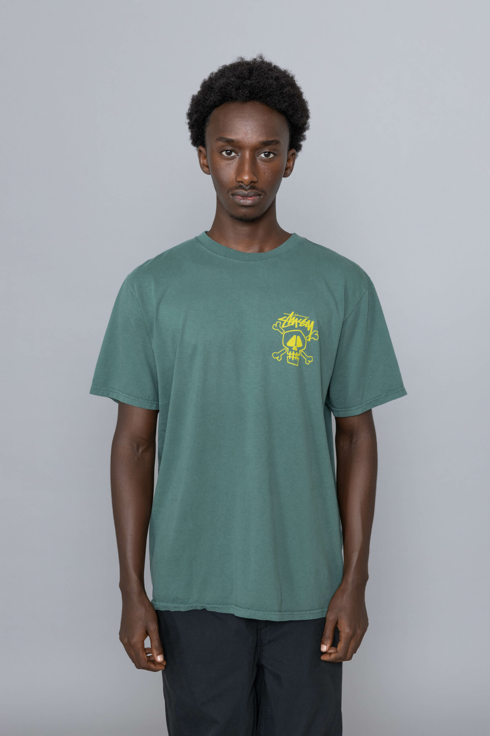 Stussy Skull & Bones Pig. Dyed Tee Forest • Centreville Store