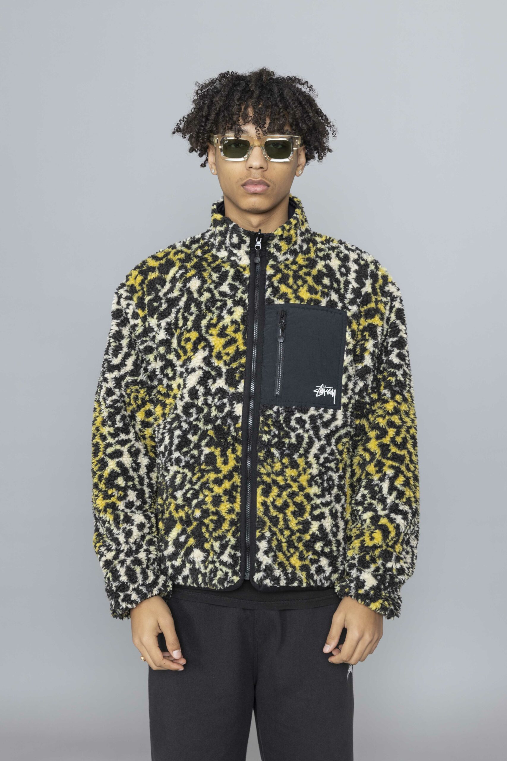 Stussy Sherpa Reversible Jacket Yellow Leopard • Centreville